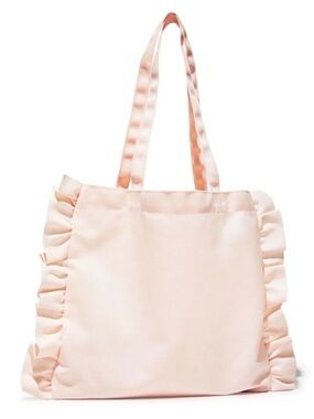 BATH & BODY WORKS Pink Canvas Tote Bag Frill Large Purse VIP Handbag Mothers day